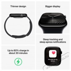 Apple Watch Series 10 46mm Cellular Natural Titanium Case with Stone Grey Sport Band - M/L Mobil / Kommunikáció / Smart - Okos eszköz - Okosóra - 523661