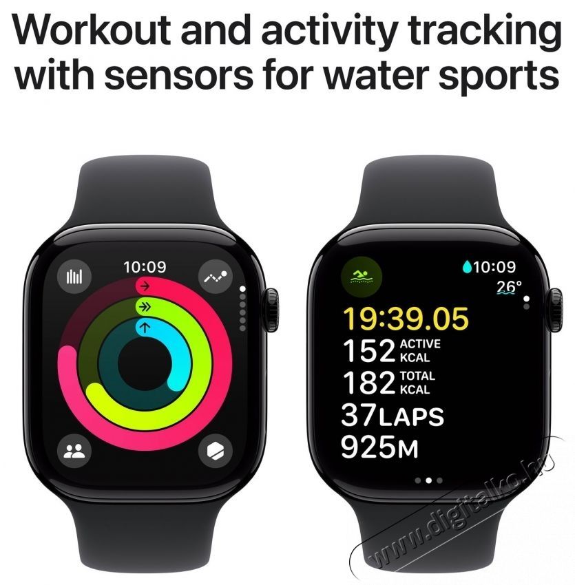 Apple Watch Series 10 46mm Cellular Slate Titanium Case with Black Sport Band - S/M Mobil / Kommunik&aacute;ci&oacute; / Smart - Okos eszk&ouml;z - Okos&oacute;ra - 523656