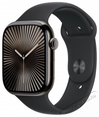 Apple Watch Series 10 46mm Cellular Slate Titanium Case with Black Sport Band - S/M Mobil / Kommunik&aacute;ci&oacute; / Smart - Okos eszk&ouml;z - Okos&oacute;ra - 523656