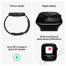 Apple Watch Series 10 46mm Cellular Slate Titanium Case with Black Sport Band - M/L Mobil / Kommunikáció / Smart - Okos eszköz - Okosóra - 523659