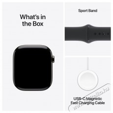 Apple Watch Series 10 46mm Cellular Slate Titanium Case with Black Sport Band - M/L Mobil / Kommunikáció / Smart - Okos eszköz - Okosóra - 523659