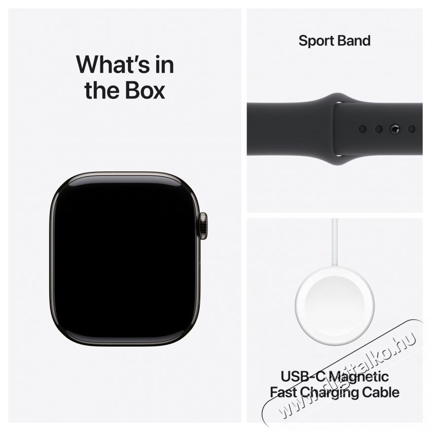 Apple Watch 10 okos&oacute;ra, GPS, Cellular, Slate Titanium tok, 42mm, Black Sport Band, M/L Mobil / Kommunik&aacute;ci&oacute; / Smart - Okos eszk&ouml;z - Okos&oacute;ra - 535991