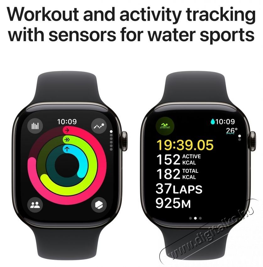 Apple Watch 10 okos&oacute;ra, GPS, Cellular, Slate Titanium tok, 42mm, Black Sport Band, M/L Mobil / Kommunik&aacute;ci&oacute; / Smart - Okos eszk&ouml;z - Okos&oacute;ra - 535991