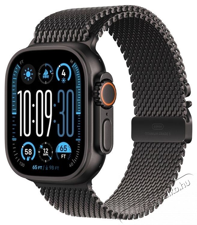 Apple Watch Ultra 2 Okos&oacute;ra, GPS, Cellular, Black Titanium tok, 49 mm, Black Titanium Milanese Loop - S Mobil / Kommunik&aacute;ci&oacute; / Smart - Okos eszk&ouml;z - Okos&oacute;ra - 535990