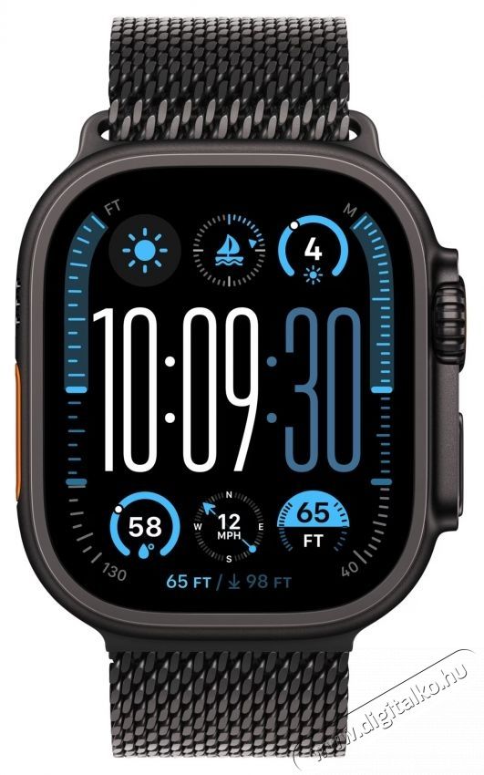 Apple Watch Ultra 2 Okos&oacute;ra, GPS, Cellular, Black Titanium tok, 49 mm, Black Titanium Milanese Loop - S Mobil / Kommunik&aacute;ci&oacute; / Smart - Okos eszk&ouml;z - Okos&oacute;ra - 535990