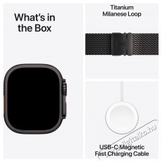 Apple Watch Ultra 2 Okos&oacute;ra, GPS, Cellular, Black Titanium tok, 49 mm, Black Titanium Milanese Loop - S Mobil / Kommunik&aacute;ci&oacute; / Smart - Okos eszk&ouml;z - Okos&oacute;ra - 535990