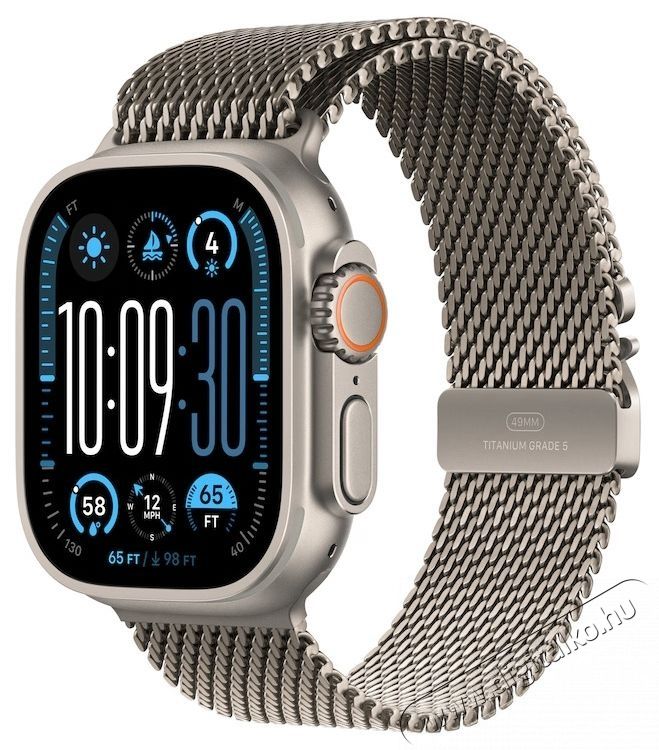 Apple Watch Ultra 2 Okos&oacute;ra, GPS, Cellular, Natural Titanium tok, 49 mm, Natural Titanium Milanese Loop - M Mobil / Kommunik&aacute;ci&oacute; / Smart - Okos eszk&ouml;z - Okos&oacute;ra - 535987