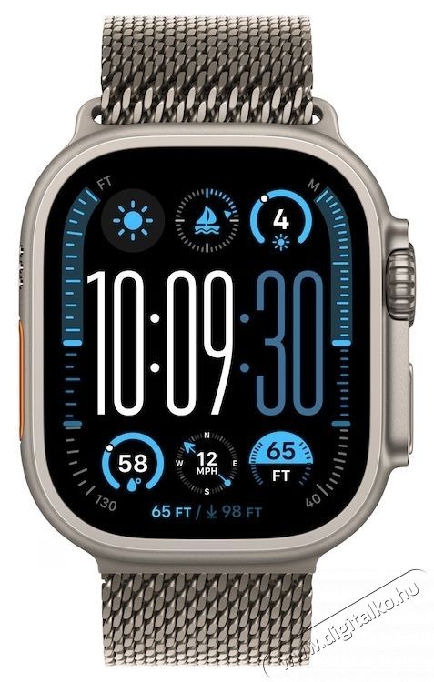 Apple Watch Ultra 2 Okos&oacute;ra, GPS, Cellular, Natural Titanium tok, 49 mm, Natural Titanium Milanese Loop - M Mobil / Kommunik&aacute;ci&oacute; / Smart - Okos eszk&ouml;z - Okos&oacute;ra - 535987