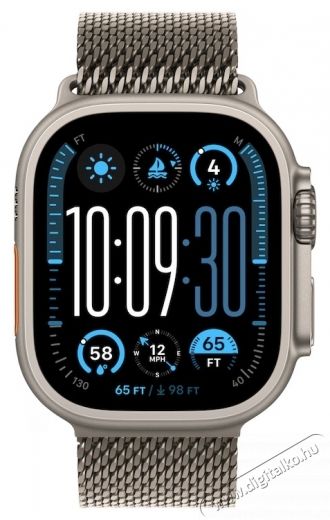 Apple Watch Ultra 2 Okos&oacute;ra, GPS, Cellular, Natural Titanium tok, 49 mm, Natural Titanium Milanese Loop - M Mobil / Kommunik&aacute;ci&oacute; / Smart - Okos eszk&ouml;z - Okos&oacute;ra - 535987