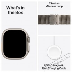 Apple Watch Ultra 2 Okos&oacute;ra, GPS, Cellular, Natural Titanium tok, 49 mm, Natural Titanium Milanese Loop - M Mobil / Kommunik&aacute;ci&oacute; / Smart - Okos eszk&ouml;z - Okos&oacute;ra - 535987