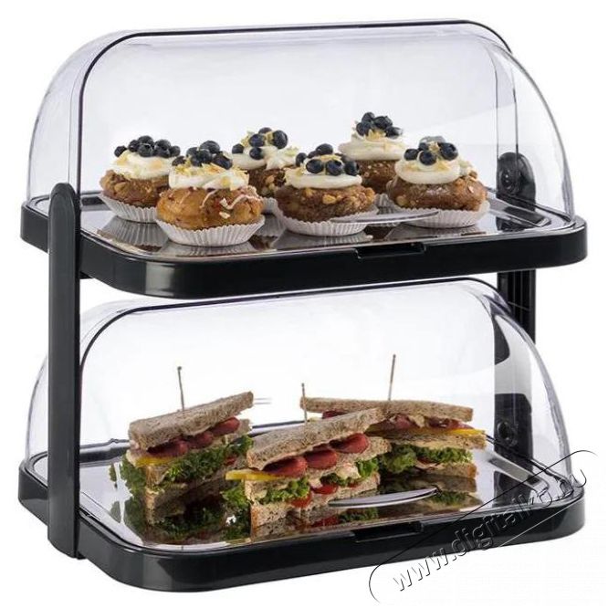 APS Hűt&ouml;tt b&uuml;f&eacute; vitrin 2 szintes, fekete 09204 Konyhai term&eacute;kek - Ed&eacute;ny - Egy&eacute;b ed&eacute;ny - 526858