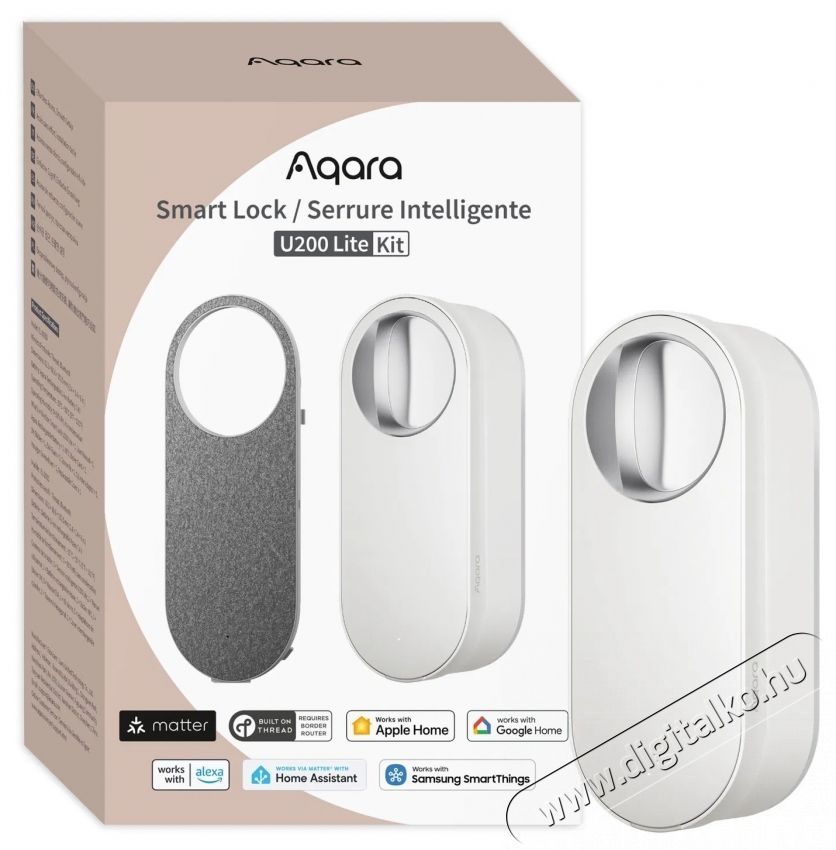AQARA Smart Lock U200 Lite Kit (EL-D03D), feh&eacute;r H&aacute;ztart&aacute;s / Otthon / K&uuml;lt&eacute;r - Okos otthon - Kieg&eacute;sz&iacute;tő - 519323