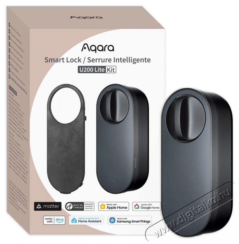 AQARA Smart Lock U200 Lite Kit (EL-D03D), fekete H&aacute;ztart&aacute;s / Otthon / K&uuml;lt&eacute;r - Okos otthon - Kieg&eacute;sz&iacute;tő - 519324