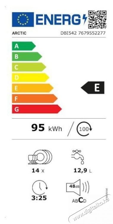 ARCTIC Be&eacute;p&iacute;tett mosogat&oacute;g&eacute;p, 14 ter&iacute;t&eacute;k, 5 program Konyhai term&eacute;kek - Mosogat&oacute;g&eacute;p - Norm&aacute;l (60cm) be&eacute;p&iacute;thető mosogat&oacute;g&eacute;p - 534211