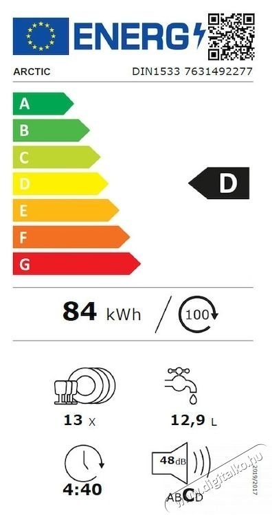 ARCTIC be&eacute;p&iacute;thető mosogat&oacute;g&eacute;p, 13 ter&iacute;t&eacute;k, 5 program Konyhai term&eacute;kek - Mosogat&oacute;g&eacute;p - Norm&aacute;l (60cm) be&eacute;p&iacute;thető mosogat&oacute;g&eacute;p - 534213