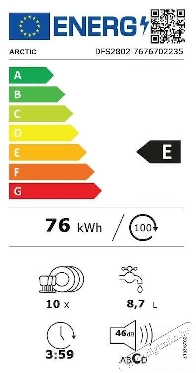 ARCTIC mosogat&oacute;g&eacute;p, 10 ter&iacute;t&eacute;k, 8 program Konyhai term&eacute;kek - Mosogat&oacute;g&eacute;p - Keskeny (45cm-ig) szabadon&aacute;ll&oacute; mosogat&oacute;g&eacute;p - 534210
