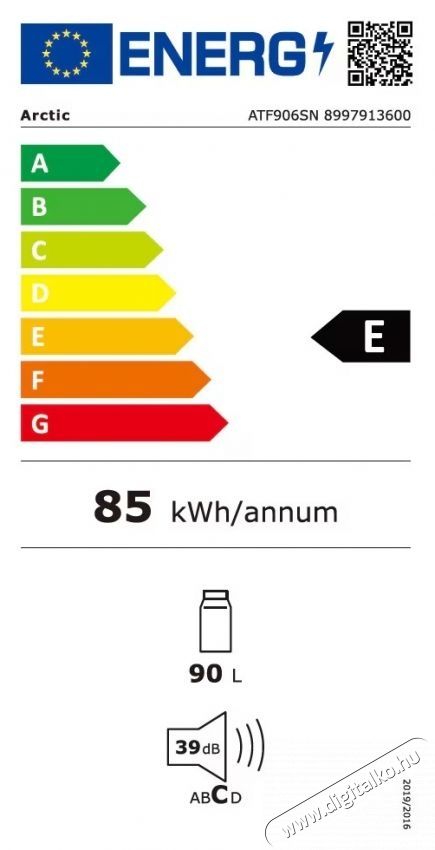 ARCTIC ATF906SN, egyajt&oacute;s hűtő, 89 l, Garden Fresh, Mix Zone, XXL PALAC, E energiaoszt&aacute;ly, M 84 cm, Ez&uuml;s Konyhai term&eacute;kek - Hűtő, fagyaszt&oacute; (szabadon&aacute;ll&oacute;) - Egyajt&oacute;s hűtő - 534839