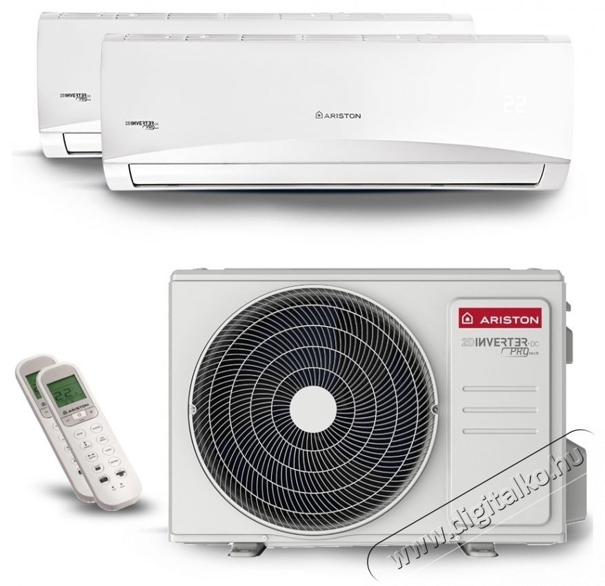 Ariston Prios 55 dual XD0 multisplit kl&iacute;ma, 2 x 9000 BTU H&aacute;ztart&aacute;s / Otthon / K&uuml;lt&eacute;r - Ventil&aacute;tor / L&eacute;gkondicion&aacute;l&oacute; - Split kl&iacute;ma - 536030