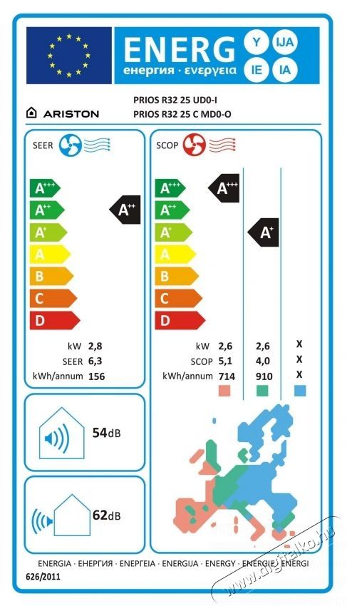 Ariston PRIOS 25 Wi-Fi kl&iacute;ma, 9000 BTU, A ++ Energiaoszt&aacute;ly, Fűt&eacute;s, 2D Inverter, Follow me funkci&oacute;, R32, Feh&eacute;r H&aacute;ztart&aacute;s / Otthon / K&uuml;lt&eacute;r - Ventil&aacute;tor / L&eacute;gkondicion&aacute;l&oacute; - Mobil kl&iacute;ma - 536034