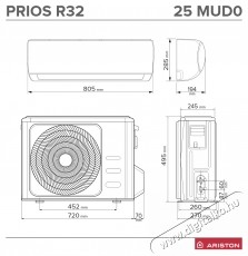 Ariston PRIOS 25 Wi-Fi kl&iacute;ma, 9000 BTU, A ++ Energiaoszt&aacute;ly, Fűt&eacute;s, 2D Inverter, Follow me funkci&oacute;, R32, Feh&eacute;r H&aacute;ztart&aacute;s / Otthon / K&uuml;lt&eacute;r - Ventil&aacute;tor / L&eacute;gkondicion&aacute;l&oacute; - Mobil kl&iacute;ma - 536034