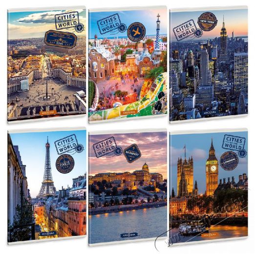 ARS UNA Cities of the World 5223 A5 extra kapcsos vonalas f&uuml;zet Egy&eacute;b - Nem forgalmazzuk ! - 398212