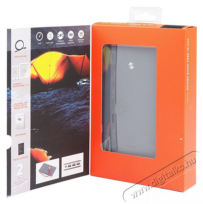 A-Solar AS-XB102 Xtorm Powerbank Free 15000mAh - szürke/fehér Mobil / Kommunikáció / Smart - Powerbank / Külső akkumulátor és töltő - 323754
