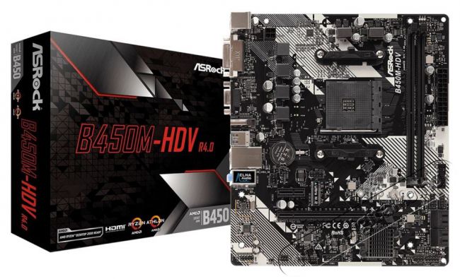 Asrock B450M-HDV R4.0 AMD B450 SocketAM4 mATX alaplap Iroda és számítástechnika - Egyéb számítástechnikai termék - 412496