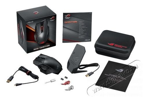 Asus Rog Spatha Gamer egér (90MP00A1-B0UA00) Iroda és számítástechnika - Egér - Vezeték nélküli egér - 311356