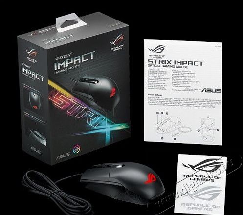 Asus Rog Strix Impact optikai Gamer egér - fekete Iroda és számítástechnika - Egér - Vezetékes egér - 311361