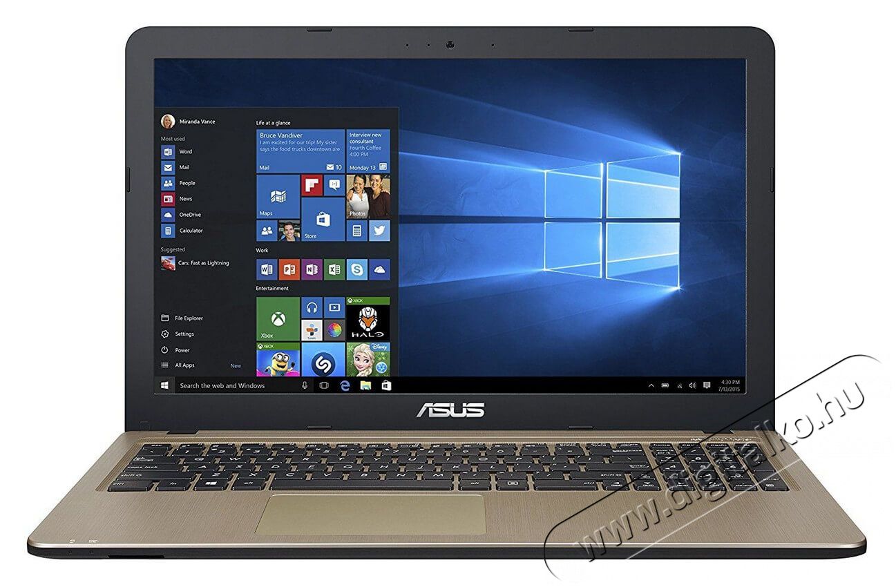 Asus VivoBook X540NA-GQ020T 15,6/Intel Celeron N3350/4GB/128GB/Int. VGA/Win10/fekete laptop Egyéb - Nem forgalmazzuk ! - 338386