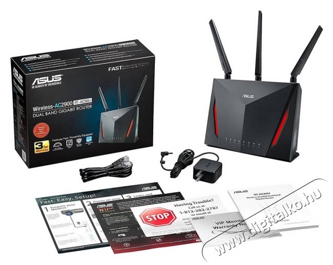 Asus RT-AC86U/EEU/13/GB_EE  Vezeték nélküli 750+2167Mbps Router Iroda és számítástechnika - Hálózat - Router - 341333