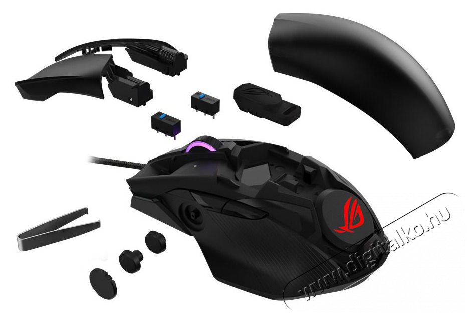 Asus ROG Chakram Core fekete gamer eg&eacute;r Iroda &eacute;s sz&aacute;m&iacute;t&aacute;stechnika - Eg&eacute;r - Vezet&eacute;kes eg&eacute;r - 441380
