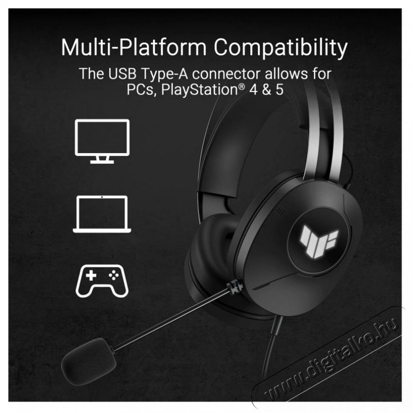 Asus TUF Gaming H1 Gen II Audio-Video / Hifi / Multim&eacute;dia - F&uuml;l &eacute;s Fejhallgat&oacute;k - Fejhallgat&oacute; - 518505