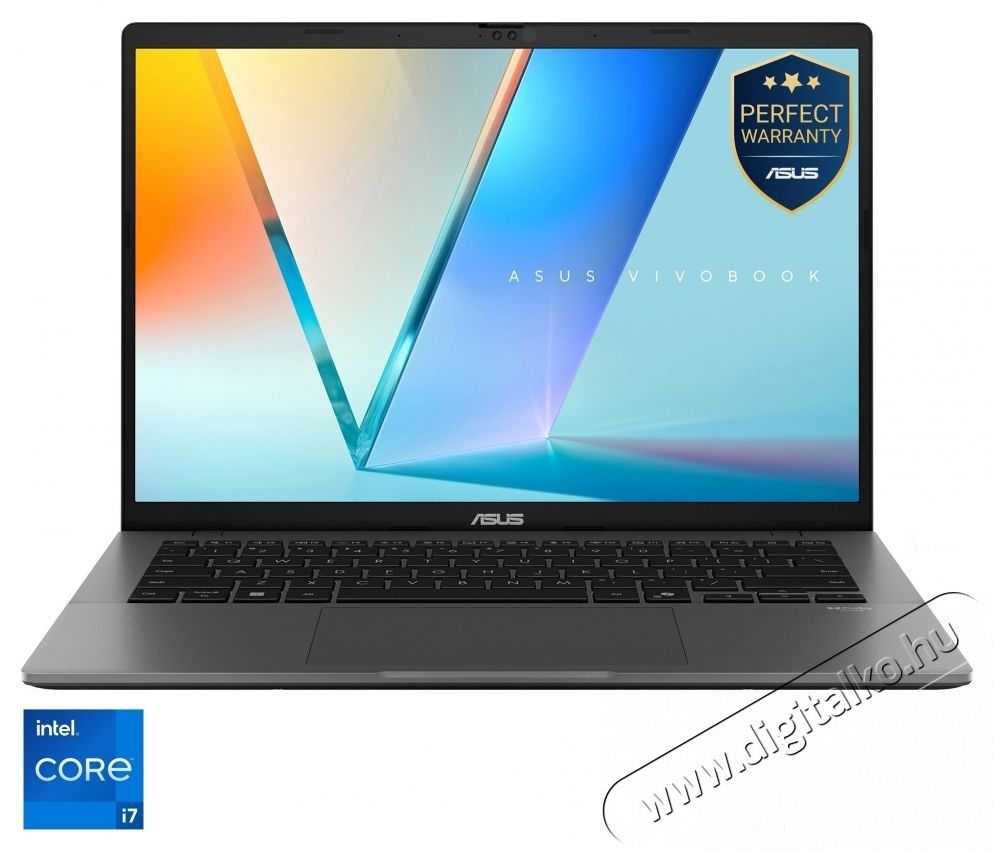 Asus Vivobook S14 S3407VA laptop, Intel  Core  i7-13620H processzorral, ak&aacute;r 4,9 GHz-ig, 14 , WUXGA, IPS, 16 GB DDR5 RAM, 1 TB SSD, Intel  UHD Graphics k&aacute;rty&aacute;val, No OS, matt sz&uuml;rke Iroda &eacute;s sz&aacute;m&iacute;t&aacute;stechnika - Notebook - 536042