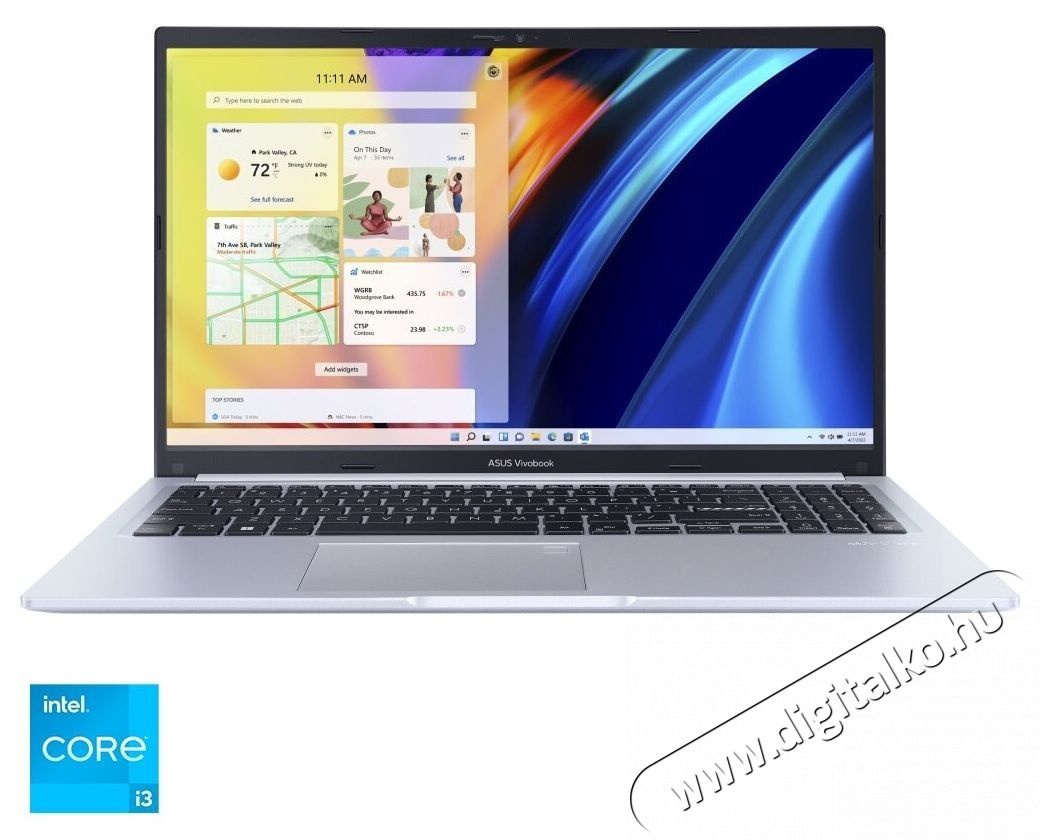 Asus VivoBook X1502ZA-EJ686 15,6  FullHD laptop, Intel  Core  i3-1220P, 8GB, 256GB SSD, Intel  UHD Graphics, EFI Shell, Magyar billentyűzet, Ez&uuml;st Iroda &eacute;s sz&aacute;m&iacute;t&aacute;stechnika - Notebook - 536045