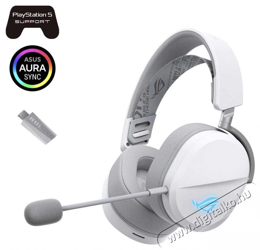 Asus ROG PELTA (90YH0410-BHUA10) Moonlight White Audio-Video / Hifi / Multim&eacute;dia - F&uuml;l &eacute;s Fejhallgat&oacute;k - Fejhallgat&oacute; mikrofonnal / headset - 539052