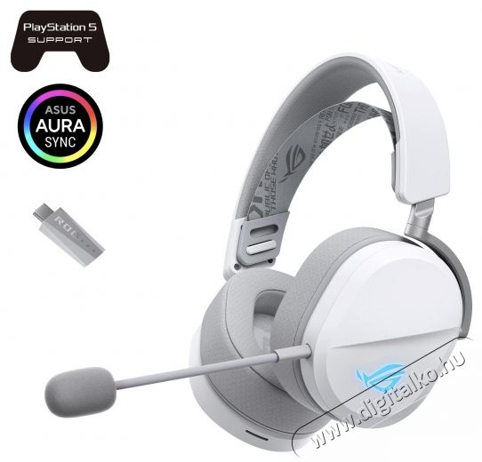 Asus ROG PELTA (90YH0410-BHUA10) Moonlight White Audio-Video / Hifi / Multim&eacute;dia - F&uuml;l &eacute;s Fejhallgat&oacute;k - Fejhallgat&oacute; mikrofonnal / headset - 539052