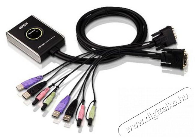 ATEN CS682 2port USB DVI Audio KVM switch Iroda és számítástechnika - Hálózat - Switch - 411206