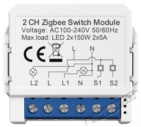 AVATTO ZWSM16 Zigbee (2-gang) Háztartás / Otthon / Kültér - Egyéb háztartási termék - 523882