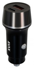 AVAX CC304B CARLY 38W USB-C (PD3.0)+USB-A (QC) autós töltő Mobil / Kommunikáció / Smart - Mobiltelefon kiegészítő / tok - Kábel / átalakító - 508657