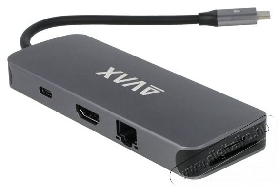 AVAX HB612 CONNECT+ 8in1 Multi 2xUSB 3.0, TypeC, HDMI(4K/60Hz), RJ45, TF/SD, PD 100W HUB Iroda és számítástechnika - Notebook kiegészítő - USB hub / elosztó - 514981