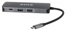 AVAX HB612 CONNECT+ 8in1 Multi 2xUSB 3.0, TypeC, HDMI(4K/60Hz), RJ45, TF/SD, PD 100W HUB Iroda és számítástechnika - Notebook kiegészítő - USB hub / elosztó - 514981