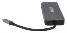 AVAX HB612 CONNECT+ 8in1 Multi 2xUSB 3.0, TypeC, HDMI(4K/60Hz), RJ45, TF/SD, PD 100W HUB Iroda és számítástechnika - Notebook kiegészítő - USB hub / elosztó - 514981