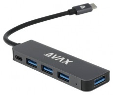 AVAX HB901 PRIME Type C-4x3.0 USB HUB+CF töltés Iroda és számítástechnika - Notebook kiegészítő - USB hub / elosztó - 514983