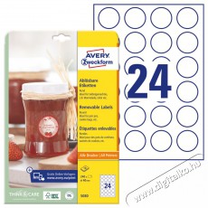 Avery 5080 40mm univerzális visszaszedhető köretikett - fehér Egyéb - Nem forgalmazzuk ! - 403923