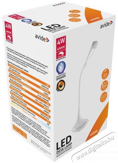Avide ABLDLBS4W Asztali LED lámpa bluetooth hangszóróval Háztartás / Otthon / Kültér - Világítás / elektromosság - Asztali lámpa - 364894