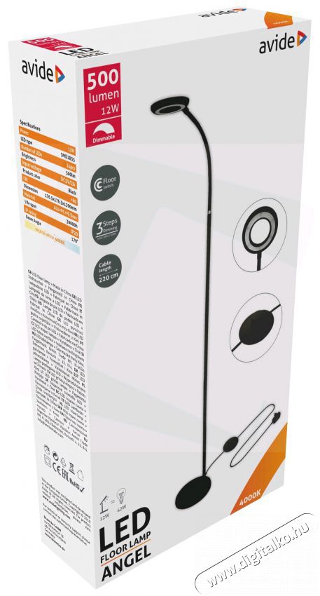 Avide ABLFL-12W-ANGEL-B Angel LED állólámpa fekete Háztartás / Otthon / Kültér - Világítás / elektromosság - Hangulat teremtő világítás - 381854