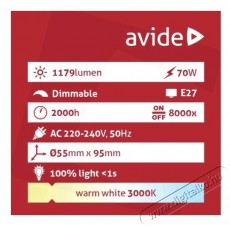 Avide AHG27WW-70W Halogén izzó Egyéb - Nem forgalmazzuk ! - 381882