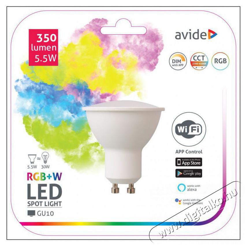 Avide ASGU10RGBW-5.5W-WIFI Okos LED izzó RGB+W Egyéb - Nem forgalmazzuk ! - 381890