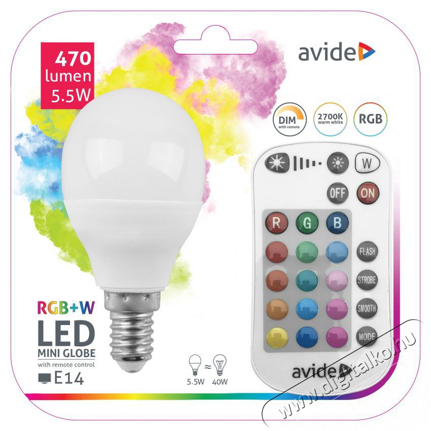 Avide ASMG14RGBW-5.5W-WIFI Okos LED mini gömb izzó RGB+W Egyéb - Nem forgalmazzuk ! - 381891